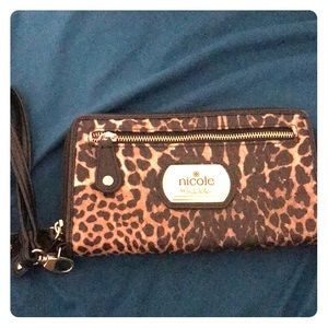Nicole Miller Leopard Print wristlet Wallet